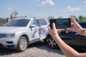 taking a photo of car accident