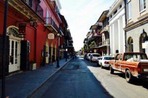 A road in the French Quarter.